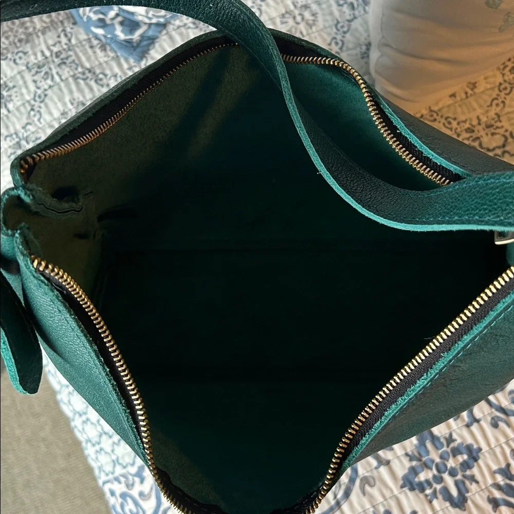 Portland Leather Goods Large Aspen Shoulder Bag, Sea Glass - Picture 5 of 7
